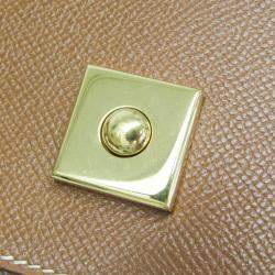 Pre Owned Hermes Danube 38 Brown Courchevel Leather Briefcase Handbag 