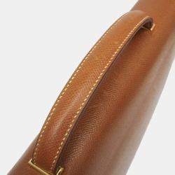 Pre Owned Hermes Danube 38 Brown Courchevel Leather Briefcase Handbag 