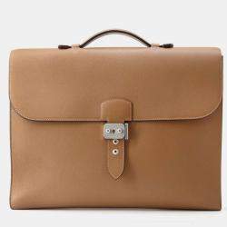 Pre Owned Hermes Sac A Depeches Light Tabac Camel Evercolor Size 37