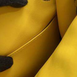 Pre Owned Hermes Akkad Caban/Jaune De Naples/Feu Togo Leather PM