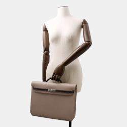 Pre Owned Hermes Kelly Depeche Spo Gris Asphalt/Black Epsom Size 36