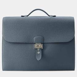 Pre Owned Hermes Sac Depeche Blue Orage Togo Leather Size 38