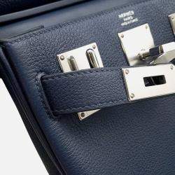 Pre Owned Hermes Akkad Blue De Prusse Togo Leather PM