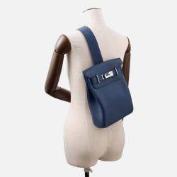 Pre Owned Hermes Akkad Blue De Prusse Togo Leather PM