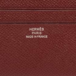 Pre Owned Hermes Sienna Epsom Leather Citizen Twill Card Holder
