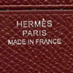 Pre Owned Hermes Sienna Epsom Leather Citizen Twill Card Holder