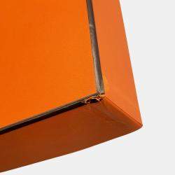 Pre Owned Hermes Akkad Black/New Lime Toile Officier Swift Leather Size Pm