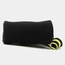 Pre Owned Hermes Akkad Black/New Lime Toile Officier Swift Leather Size Pm