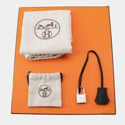 Pre Owned Hermes Akkad Black/New Lime Toile Officier Swift Leather Size Pm