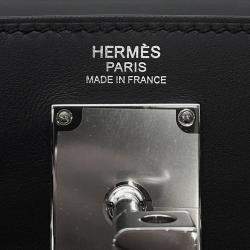 Pre Owned Hermes Akkad Black/New Lime Toile Officier Swift Leather Size Pm