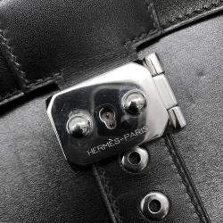 Pre Owned Hermes Sac A Depeches Black Box Calf Leather Size 41