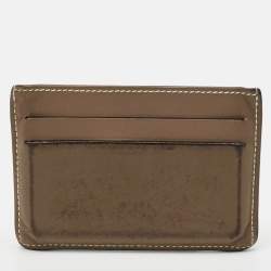 Pre Owned Hermès Citizen Twill Etoupe Swift Leather Card Holder