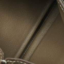 Pre Owned Hermès Citizen Twill Etoupe Swift Leather Card Holder
