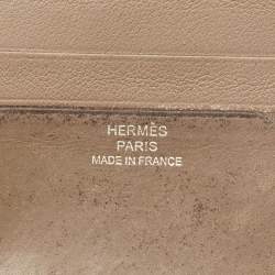 Pre Owned Hermès Citizen Twill Etoupe Swift Leather Card Holder