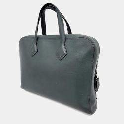 Pre Owned Hermes Grey Leather Victoria Light Briefcase