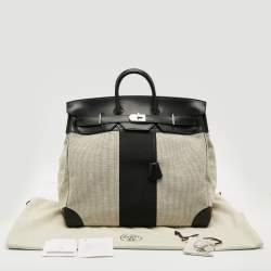 مملوكة مسبقًا حقيبة هيرمس بيركين HAC فلاغ 50 إيفركالف وتوايل إكرو/نوار إكسسوار مطلي بلاديوم