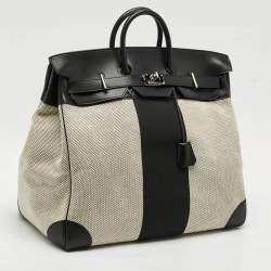 مملوكة مسبقًا حقيبة هيرمس بيركين HAC فلاغ 50 إيفركالف وتوايل إكرو/نوار إكسسوار مطلي بلاديوم