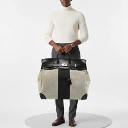 مملوكة مسبقًا حقيبة هيرمس بيركين HAC فلاغ 50 إيفركالف وتوايل إكرو/نوار إكسسوار مطلي بلاديوم