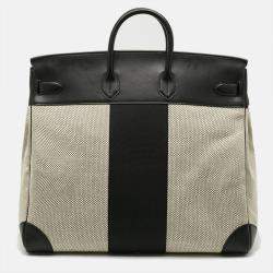 مملوكة مسبقًا حقيبة هيرمس بيركين HAC فلاغ 50 إيفركالف وتوايل إكرو/نوار إكسسوار مطلي بلاديوم