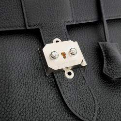 Pre Owned Hermes Black Leather Hermès Sac à Dépêche Light 1-37 (B)