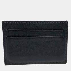 مملوكة مسبقًا Hermes Black Leather Silkyin Card Holder (K)