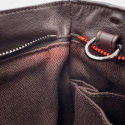 مملوكة مسبقًا Hermes Caravan Horizontal Mm Chocolat Derma Leather Shoulder Bag