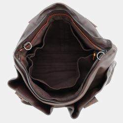 مملوكة مسبقًا Hermes Caravan Horizontal Mm Chocolat Derma Leather Shoulder Bag