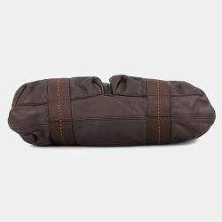 مملوكة مسبقًا Hermes Caravan Horizontal Mm Chocolat Derma Leather Shoulder Bag