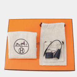 Pre Owned Hermes Bolide Navy Blue Evergrain Calfskin Leather Messenger Bag