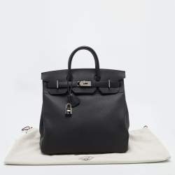 Pre Owned Hermès Birkin HAC 40 Palladium Finish Noir Togo Leather Tote