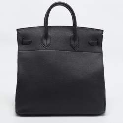 Pre Owned Hermès Birkin HAC 40 Palladium Finish Noir Togo Leather Tote