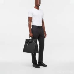 Pre Owned Hermès Birkin HAC 40 Palladium Finish Noir Togo Leather Tote
