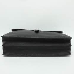 مملوكة مسبقًا Hermès Sac a Depeches 38 Palladium Finish Black Taurillon Clemence Leather Briefcase