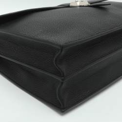 مملوكة مسبقًا Hermès Sac a Depeches 38 Palladium Finish Black Taurillon Clemence Leather Briefcase