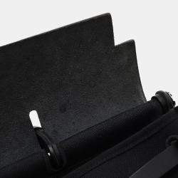 Pre Owned Hermes Herbag Messenger 39 Noir Militaire Canvas Hunter Cowhide Leather Crossbody Bag