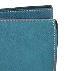 Hermes Light Blue Leather Bifold Compact Wallet