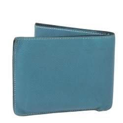 Hermes Light Blue Leather Bifold Compact Wallet