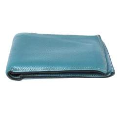 Hermes Light Blue Leather Bifold Compact Wallet