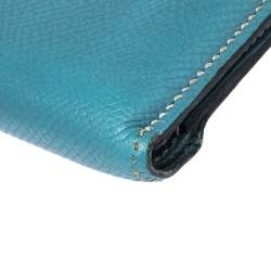 Hermes Light Blue Leather Bifold Compact Wallet