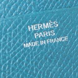Hermes Light Blue Leather Bifold Compact Wallet