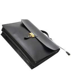 Hermes Black Box Leather Sac a DÃ©peches 41 Bag