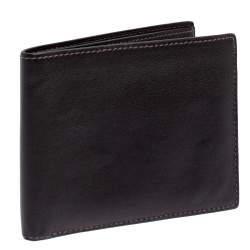 Hermes Ebene Swift Leather Citizen Twill Compact Wallet
