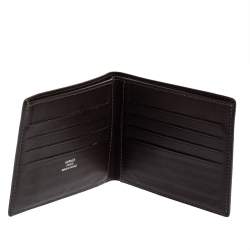 Hermes Ebene Swift Leather Citizen Twill Compact Wallet