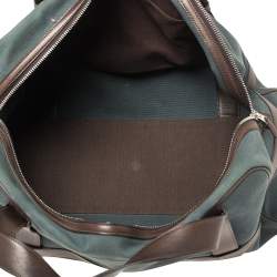 Hermes Blue/Brown Canvas and Leather Medium Arion Bag