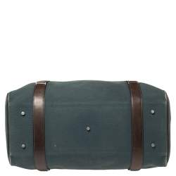 Hermes Blue/Brown Canvas and Leather Medium Arion Bag