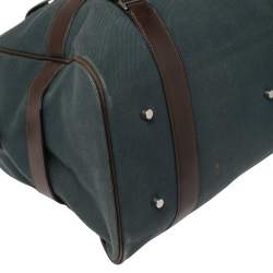 Hermes Blue/Brown Canvas and Leather Medium Arion Bag