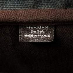 Hermes Blue/Brown Canvas and Leather Medium Arion Bag