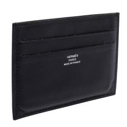 Hermés Noir Swift Leather Citizen Twill Card Holder