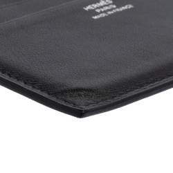 Hermés Noir Swift Leather Citizen Twill Card Holder