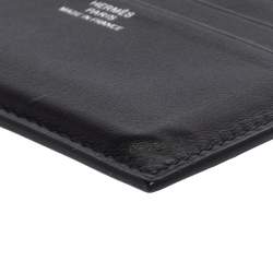 Hermés Noir Swift Leather Citizen Twill Card Holder